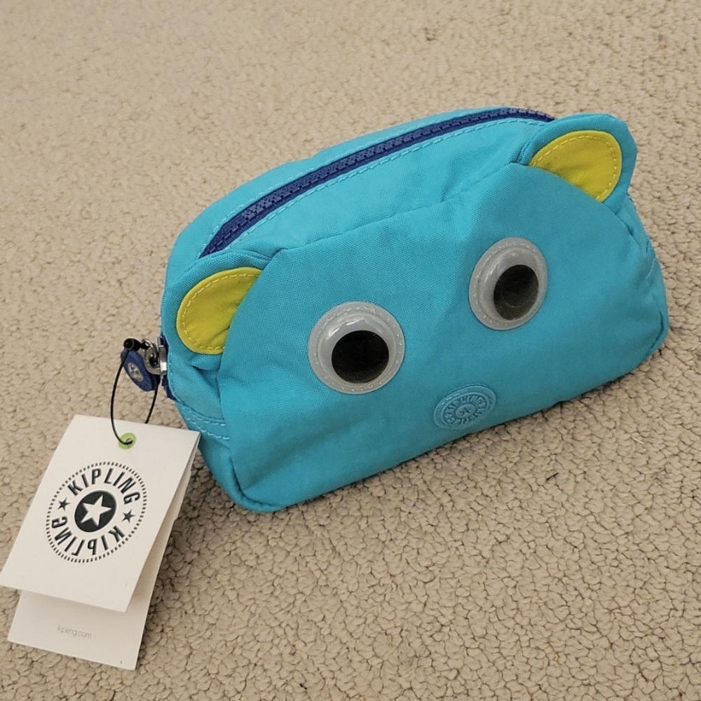 Kipling zesty brisk blue pouch NWT